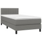 vidaXL Boxspringbett mit Matratze & LED Dunkelgrau 100x200 cm Stoff vidaXL Boxspringbett mit Matratze & LED Dunkelgrau 100x200 cm Stoff