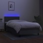 vidaXL Boxspringbett mit Matratze & LED Dunkelgrau 100x200 cm Stoff vidaXL Boxspringbett mit Matratze & LED Dunkelgrau 100x200 cm Stoff