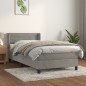 vidaXL Boxspringbett mit Matratze Hellgrau 80x200 cm Samt vidaXL Boxspringbett mit Matratze Hellgrau 80x200 cm Samt