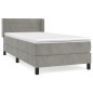 vidaXL Boxspringbett mit Matratze Hellgrau 80x200 cm Samt vidaXL Boxspringbett mit Matratze Hellgrau 80x200 cm Samt
