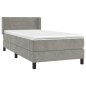 vidaXL Boxspringbett mit Matratze Hellgrau 80x200 cm Samt vidaXL Boxspringbett mit Matratze Hellgrau 80x200 cm Samt