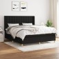vidaXL Boxspringbett mit Matratze Schwarz 180x200 cm Stoff vidaXL Boxspringbett mit Matratze Schwarz 180x200 cm Stoff