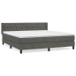 vidaXL Boxspringbett mit Matratze Dunkelgrau 180x200 cm Samt vidaXL Boxspringbett mit Matratze Dunkelgrau 180x200 cm Samt