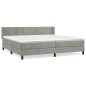 vidaXL Boxspringbett mit Matratze Hellgrau 200x200 cm Samt vidaXL Boxspringbett mit Matratze Hellgrau 200x200 cm Samt
