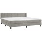 vidaXL Boxspringbett mit Matratze Hellgrau 200x200 cm Samt vidaXL Boxspringbett mit Matratze Hellgrau 200x200 cm Samt