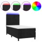 vidaXL Boxspringbett mit Matratze & LED Schwarz 90x190 cm Samt vidaXL Boxspringbett mit Matratze & LED Schwarz 90x190 cm Samt