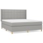 vidaXL Boxspringbett mit Matratze Hellgrau 180x200 cm Stoff vidaXL Boxspringbett mit Matratze Hellgrau 180x200 cm Stoff