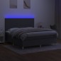 vidaXL Boxspringbett mit Matratze & LED Dunkelgrau 160x200 cm Stoff vidaXL Boxspringbett mit Matratze & LED Dunkelgrau 160x200 cm Stoff