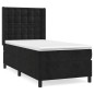 vidaXL Boxspringbett mit Matratze Schwarz 90x200 cm Samt vidaXL Boxspringbett mit Matratze Schwarz 90x200 cm Samt