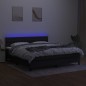 vidaXL Boxspringbett mit Matratze & LED Schwarz 180x200 cm Stoff vidaXL Boxspringbett mit Matratze & LED Schwarz 180x200 cm Stoff