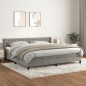 vidaXL Boxspringbett mit Matratze Hellgrau 200x200 cm Samt vidaXL Boxspringbett mit Matratze Hellgrau 200x200 cm Samt