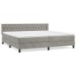 vidaXL Boxspringbett mit Matratze Hellgrau 200x200 cm Samt vidaXL Boxspringbett mit Matratze Hellgrau 200x200 cm Samt