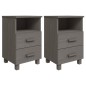 vidaXL Nachttische HAMAR 2 Stk. Hellgrau 40x35x62 cm Massivholz vidaXL Nachttische HAMAR 2 Stk. Hellgrau 40x35x62 cm Massivholz
