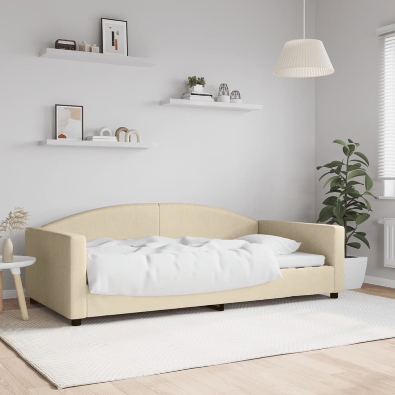 Tagesbett Creme 100x200 cm Stoff Tagesbett Creme 100x200 cm Stoff