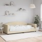 Tagesbett Creme 100x200 cm Stoff Tagesbett Creme 100x200 cm Stoff
