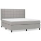 vidaXL Boxspringbett mit Matratze Hellgrau 180x200 cm Stoff vidaXL Boxspringbett mit Matratze Hellgrau 180x200 cm Stoff