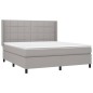 vidaXL Boxspringbett mit Matratze Hellgrau 180x200 cm Stoff vidaXL Boxspringbett mit Matratze Hellgrau 180x200 cm Stoff