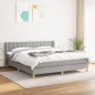 vidaXL Boxspringbett mit Matratze Hellgrau 180x200 cm Stoff vidaXL Boxspringbett mit Matratze Hellgrau 180x200 cm Stoff