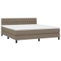vidaXL Boxspringbett mit Matratze & LED Taupe 180x200 cm Stoff vidaXL Boxspringbett mit Matratze & LED Taupe 180x200 cm Stoff