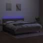 vidaXL Boxspringbett mit Matratze & LED Taupe 180x200 cm Stoff vidaXL Boxspringbett mit Matratze & LED Taupe 180x200 cm Stoff