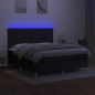 vidaXL Boxspringbett mit Matratze & LED Schwarz 160x200 cm Stoff vidaXL Boxspringbett mit Matratze & LED Schwarz 160x200 cm Stoff