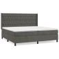 vidaXL Boxspringbett mit Matratze Dunkelgrau 200x200 cm Samt vidaXL Boxspringbett mit Matratze Dunkelgrau 200x200 cm Samt