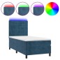 vidaXL Boxspringbett mit Matratze & LED Dunkelblau 90x190 cm Samt vidaXL Boxspringbett mit Matratze & LED Dunkelblau 90x190 cm Samt