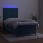 vidaXL Boxspringbett mit Matratze & LED Dunkelblau 90x190 cm Samt vidaXL Boxspringbett mit Matratze & LED Dunkelblau 90x190 cm Samt