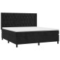 vidaXL Boxspringbett mit Matratze Schwarz 160x200 cm Samt vidaXL Boxspringbett mit Matratze Schwarz 160x200 cm Samt