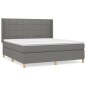 vidaXL Boxspringbett mit Matratze Dunkelgrau 180x200 cm Stoff vidaXL Boxspringbett mit Matratze Dunkelgrau 180x200 cm Stoff