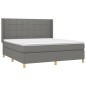 vidaXL Boxspringbett mit Matratze Dunkelgrau 180x200 cm Stoff vidaXL Boxspringbett mit Matratze Dunkelgrau 180x200 cm Stoff