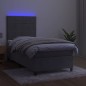 vidaXL Boxspringbett mit Matratze & LED Hellgrau 100x200 cm Samt vidaXL Boxspringbett mit Matratze & LED Hellgrau 100x200 cm Samt