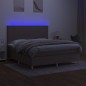 vidaXL Boxspringbett mit Matratze & LED Taupe 180x200 cm Stoff vidaXL Boxspringbett mit Matratze & LED Taupe 180x200 cm Stoff