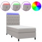 vidaXL Boxspringbett mit Matratze & LED Hellgrau 90x190 cm Stoff vidaXL Boxspringbett mit Matratze & LED Hellgrau 90x190 cm Stoff
