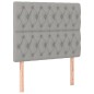 vidaXL Boxspringbett mit Matratze & LED Hellgrau 90x190 cm Stoff vidaXL Boxspringbett mit Matratze & LED Hellgrau 90x190 cm Stoff