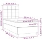 vidaXL Boxspringbett mit Matratze & LED Hellgrau 90x200 cm Samt vidaXL Boxspringbett mit Matratze & LED Hellgrau 90x200 cm Samt