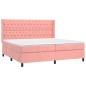 vidaXL Boxspringbett mit Matratze Rosa 200x200 cm Samt vidaXL Boxspringbett mit Matratze Rosa 200x200 cm Samt