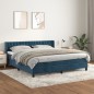 vidaXL Boxspringbett mit Matratze Dunkelblau 180x200 cm Samt vidaXL Boxspringbett mit Matratze Dunkelblau 180x200 cm Samt