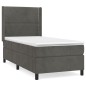 vidaXL Boxspringbett mit Matratze Dunkelgrau 100x200 cm Samt vidaXL Boxspringbett mit Matratze Dunkelgrau 100x200 cm Samt