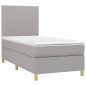 vidaXL Boxspringbett mit Matratze & LED Hellgrau 80x200 cm Stoff vidaXL Boxspringbett mit Matratze & LED Hellgrau 80x200 cm Stoff