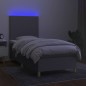 vidaXL Boxspringbett mit Matratze & LED Hellgrau 80x200 cm Stoff vidaXL Boxspringbett mit Matratze & LED Hellgrau 80x200 cm Stoff