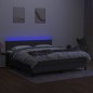 vidaXL Boxspringbett mit Matratze & LED Dunkelgrau 180x200 cm Stoff vidaXL Boxspringbett mit Matratze & LED Dunkelgrau 180x200 cm Stoff