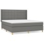 vidaXL Boxspringbett mit Matratze Dunkelgrau 160x200 cm Stoff vidaXL Boxspringbett mit Matratze Dunkelgrau 160x200 cm Stoff