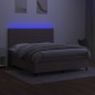 vidaXL Boxspringbett mit Matratze & LED Taupe 180x200 cm Stoff vidaXL Boxspringbett mit Matratze & LED Taupe 180x200 cm Stoff