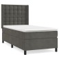 vidaXL Boxspringbett mit Matratze Dunkelgrau 100x200 cm Samt vidaXL Boxspringbett mit Matratze Dunkelgrau 100x200 cm Samt