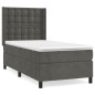 vidaXL Boxspringbett mit Matratze Dunkelgrau 90x190 cm Samt vidaXL Boxspringbett mit Matratze Dunkelgrau 90x190 cm Samt