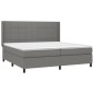 vidaXL Boxspringbett mit Matratze Dunkelgrau 200x200 cm Stoff vidaXL Boxspringbett mit Matratze Dunkelgrau 200x200 cm Stoff