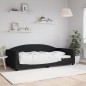 Tagesbett Schwarz 100x200 cm Stoff Tagesbett Schwarz 100x200 cm Stoff