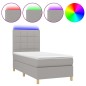 vidaXL Boxspringbett mit Matratze & LED Hellgrau 80x200 cm Stoff vidaXL Boxspringbett mit Matratze & LED Hellgrau 80x200 cm Stoff
