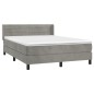 vidaXL Boxspringbett mit Matratze Hellgrau 140x200 cm Samt vidaXL Boxspringbett mit Matratze Hellgrau 140x200 cm Samt